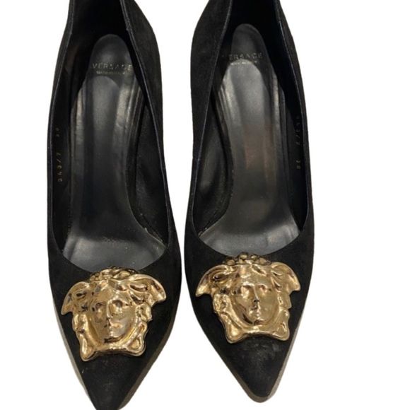 Versace Shoes - Black versace velvet pumps